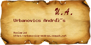 Urbanovics András névjegykártya