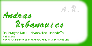 andras urbanovics business card